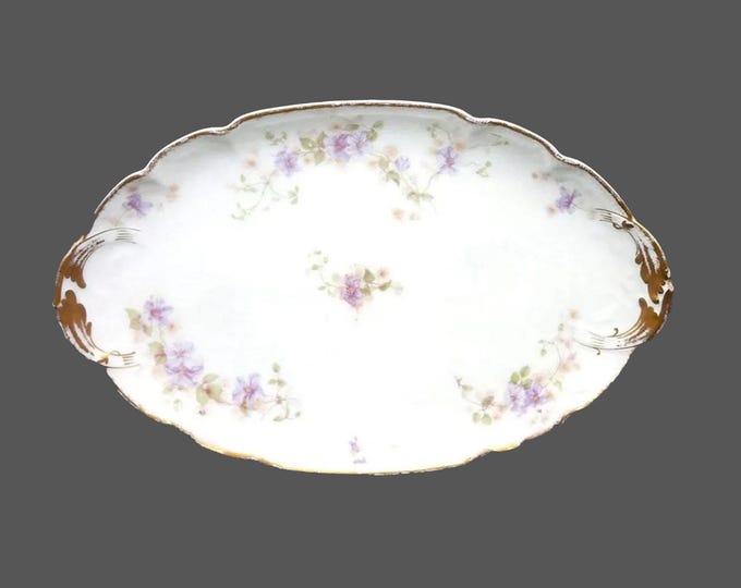 Vintage GDA Limoges Field Haviland GDA169 oval platter. Violets.