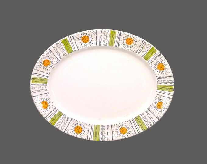 Broadhurst Capri oval platter. Kathie Winkle design made in England. Flaws (see below).