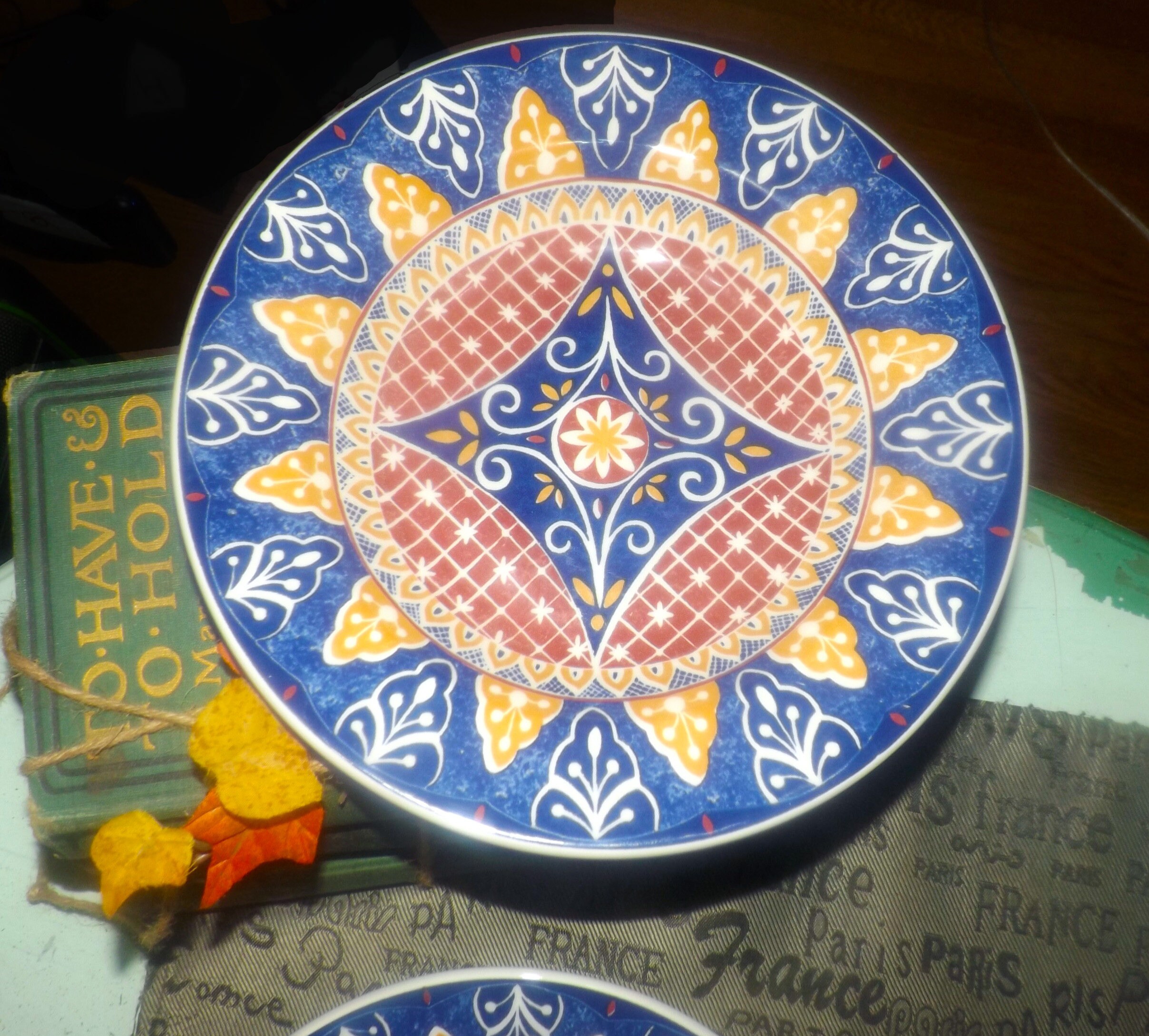 Pair of Pier 1 Vizcaya Rimmed Soup Bowls. Aztec Pattern of Etsy Canada