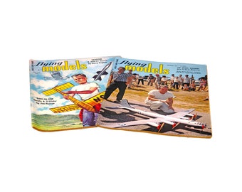 MCM Flying Models Magazine: Mid-Century Aircraft & Boat Modeling, 1959 (2 Issues)