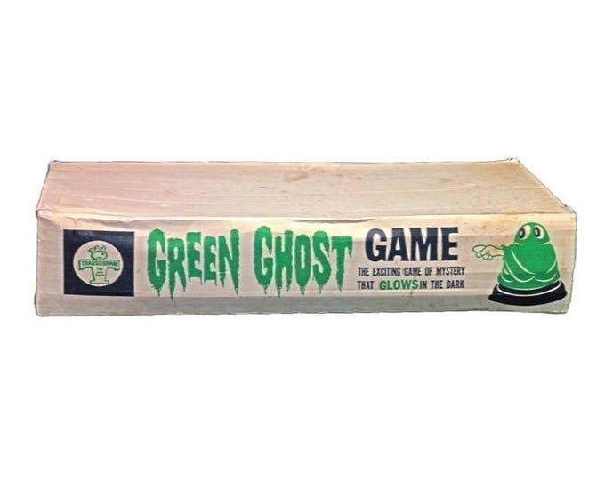 Green Ghost 3D board game made USA Transogram. Incomplete with some damage (see below).
