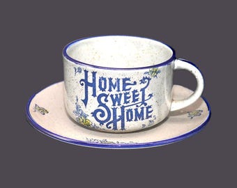Vintage Home Sweet Home Stoneware Mug & Snack Plate - Made in Japan