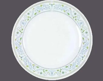 Vintage Crown Ming Princess dinner plate. Blue florals on white.