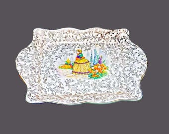 Vintage James Kent Old Foley Crinoline Lady relish dish: Gold Chintz England