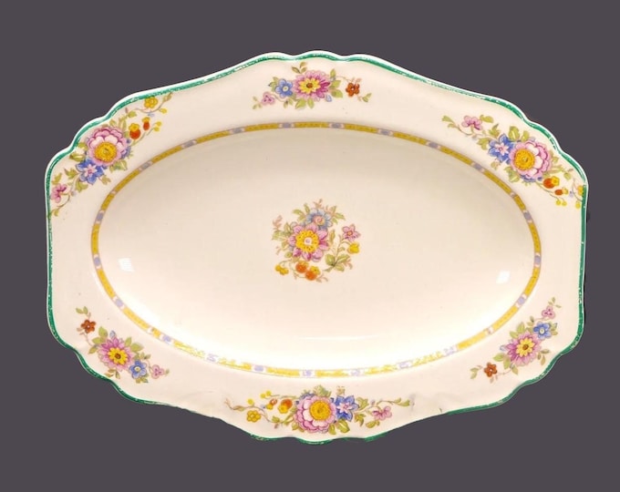 John Maddock Daisy gravy boat under-plate. Minerva shape. Royal Ivory Ware made in England.