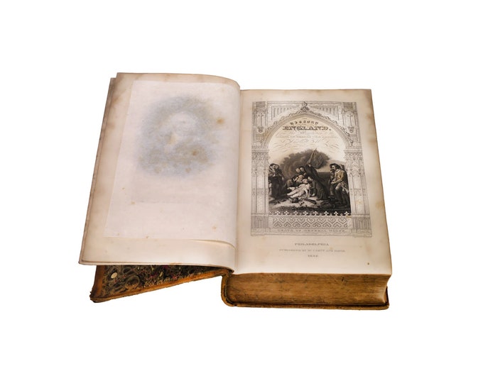 Antiquarian (1832) book Tobias Smollett The History of England continued from Hume. Leather-bound. Revolution to Death of George II.