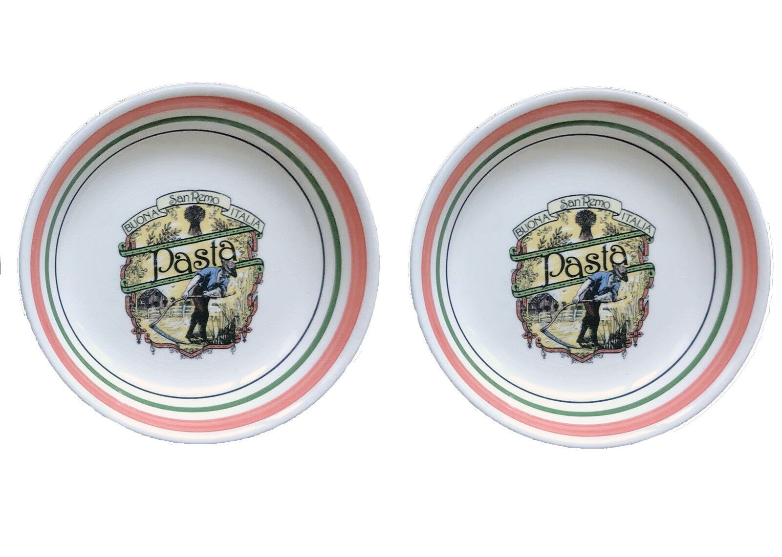 Set of Himark Tre Ci San Remo Buona Italia pasta bowls made in Italy. Choose set size. Flaws