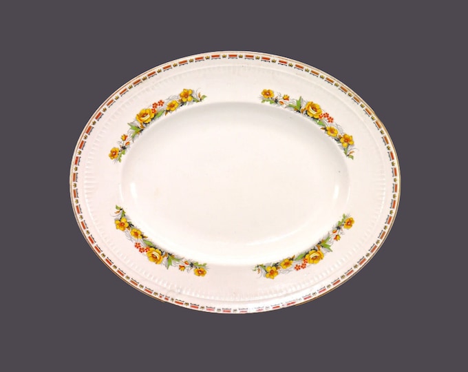 John Maddock Embassy Marigold oval platter. Royal Ivory Ironstone made in England.