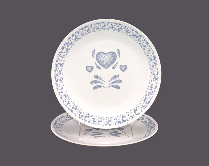 Pair of Corelle | Corningware Blue Hearts dinner plates made in USA.