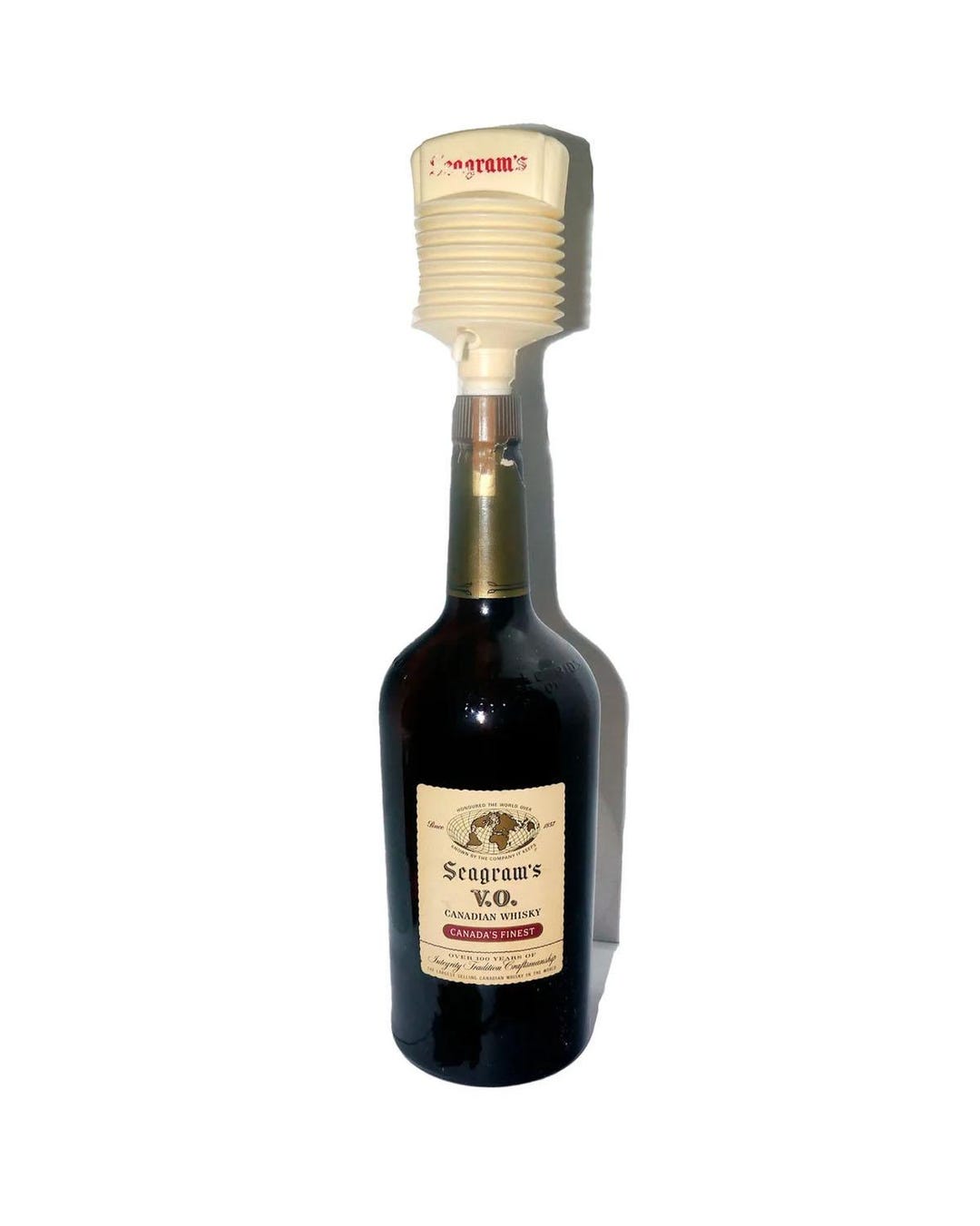 Vintage Seagrams VO Canadian One-gallon Whisky Bottle. Branded