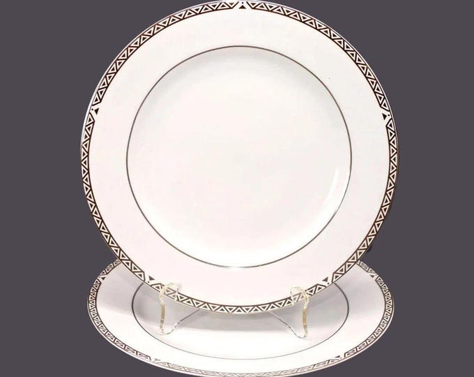 Pair of Royal Doulton Platinum salad plates. Super Fine Bone China.