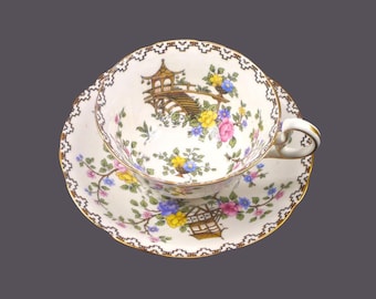 Antique Aynsley Pagoda Bone China Cup and Saucer Set Made in