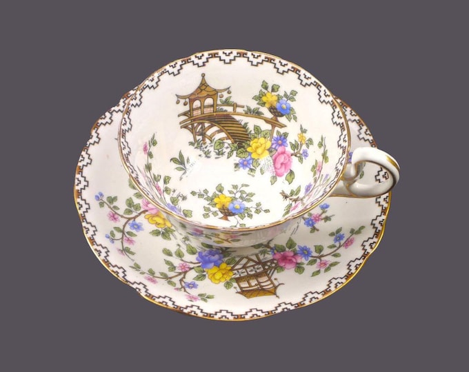Aynsley Pagoda bone china cup and saucer set made in England.