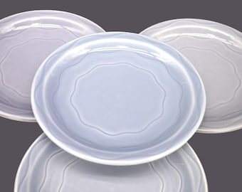 Vintage Syracuse China Cantina Blue | Blueberry bread plates made USA. Set of 4.