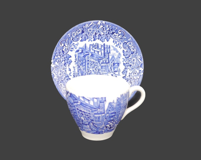 English Ironstone Tableware | EIT Dickens Blue cup and saucer set made in England.