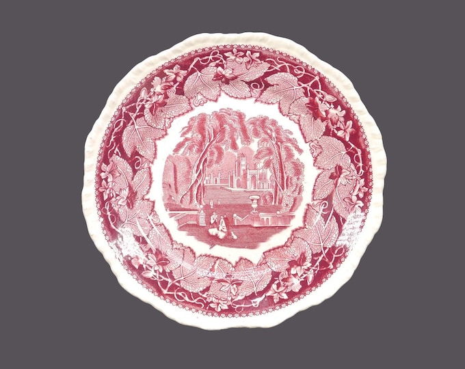 Masons Vista Pink luncheon plate. Masons Patent Ironstone made in England. Flaw (see below).