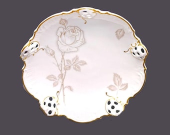 Vintage Rosenthal Moliere 3432 Candy Dish: Reticulated rim, gold roses. Germany