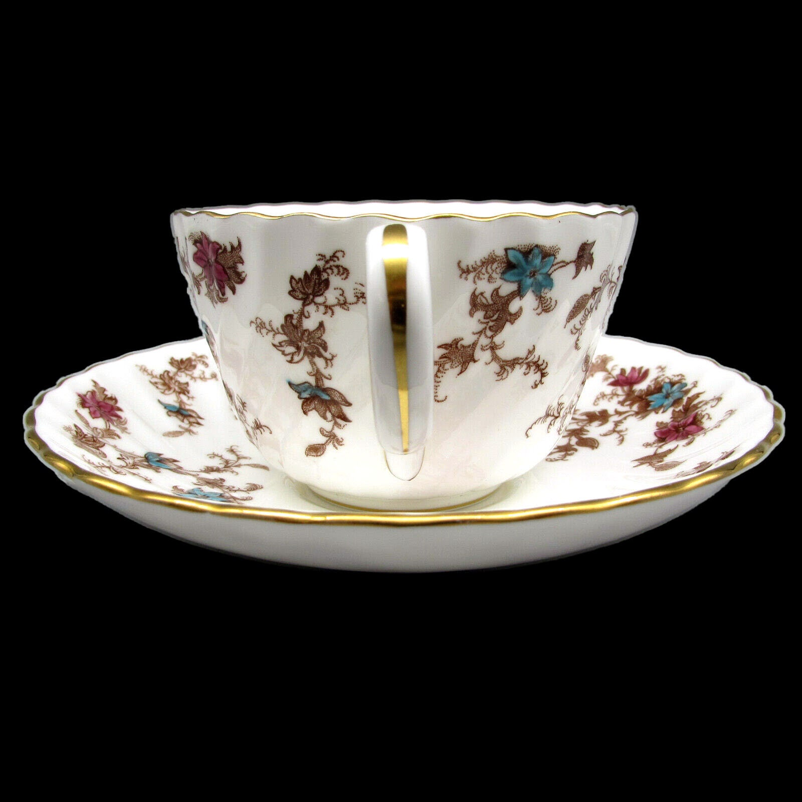 Minton Ancestral S376 bone china cup and saucer set made in England.