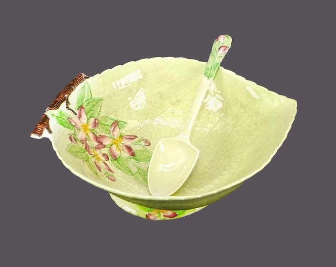 Carlton Ware Apple Blossom serving bowl with spoon made in England. Flaws (see below).