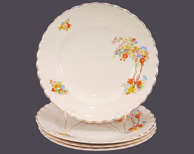 Antique J&G Meakin MEK188 dinner plates made in England. 4 plates.