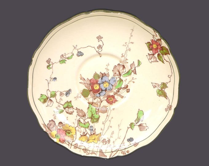 Royal Doulton Kew D4941 hand-decorated orphan saucer only made in England. Flaws (see below).