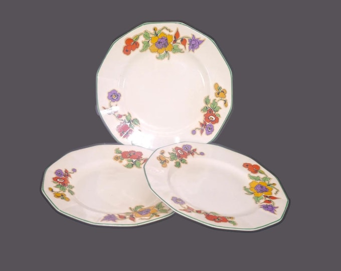Set of three Myott Son & Co California bread plates. England.