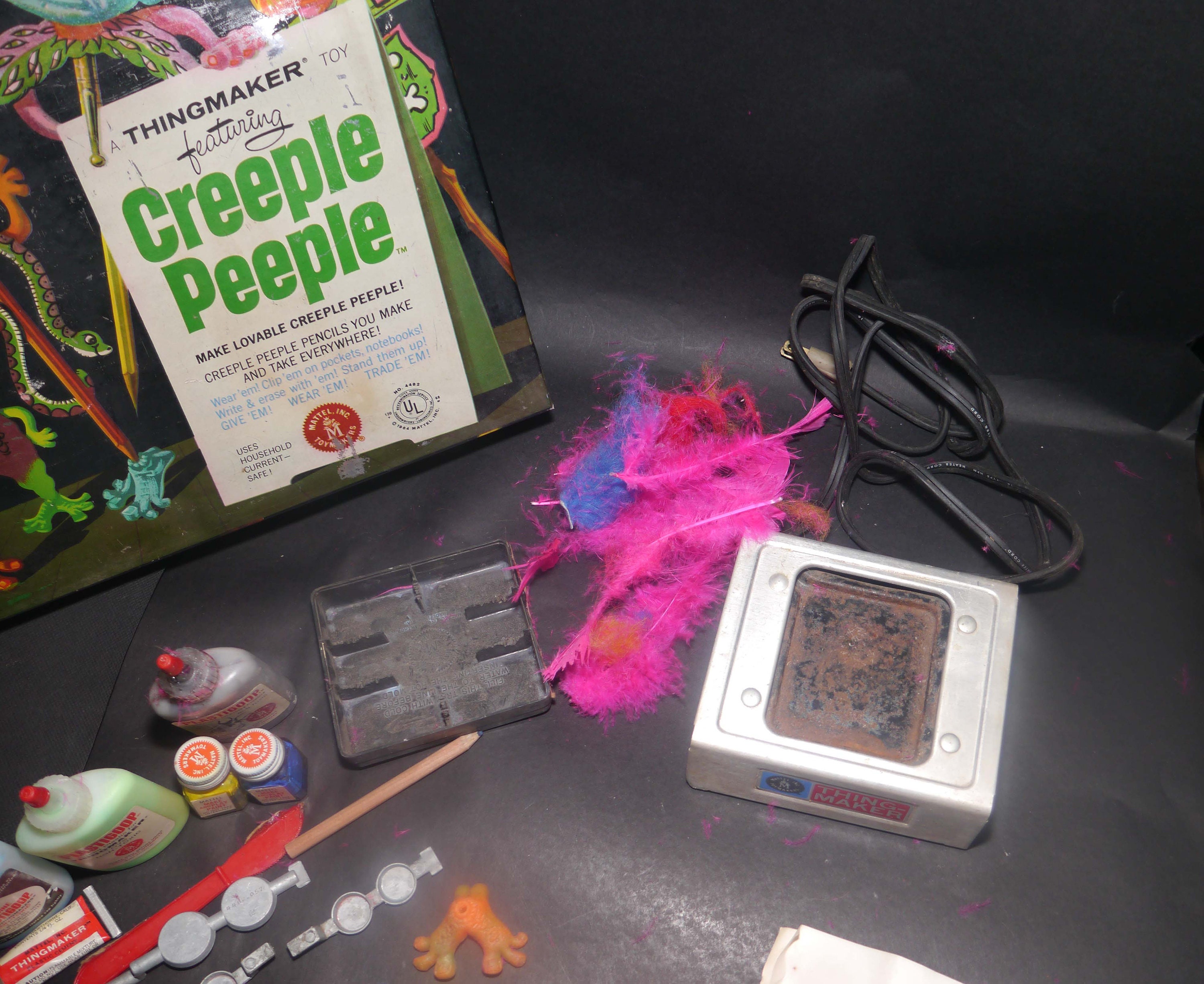 Vintage (1965) Mattel Creeple Peeple Thingmaker set with box, instructions and accessories. Sold
