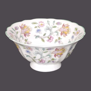 Vintage Minton Haddon Hall Footed Cranberry Serving Bowl Made in