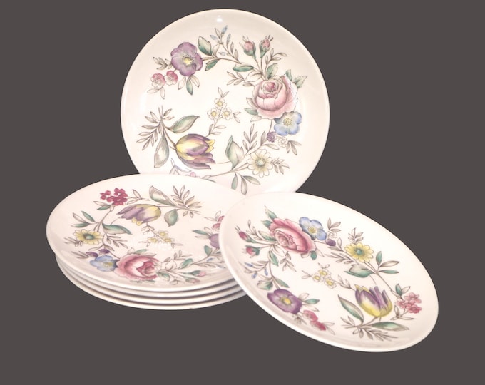 Vintage Johnson Brothers Hampshire bread plates, England. 6 plates. Flaw.