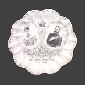 Antique Edwardian Duke & Duchess of Cornwall Plate 1901 Canada Visit. Austria.