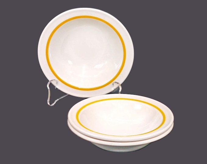 Vintage Steelite Dessert Bowls (Set of 3) - Yellow Band Hotelware