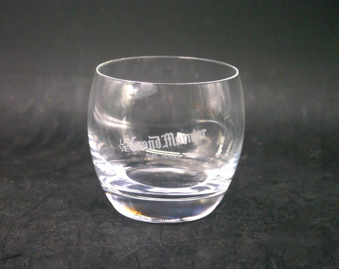 la vie de Grand Marnier on-the-rocks | lo-ball | whisky roly poly glass. Etched-glass branding. Made in France.