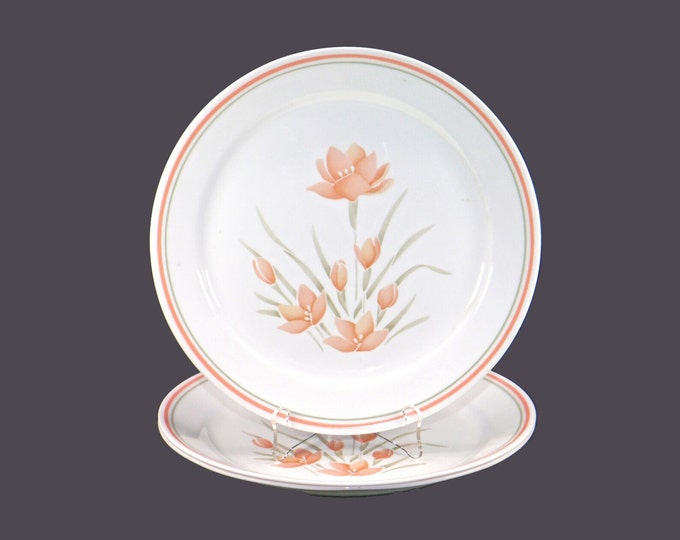 Corelle Corningware Peach Floral dinner plates made in USA. Choose quantity below.
