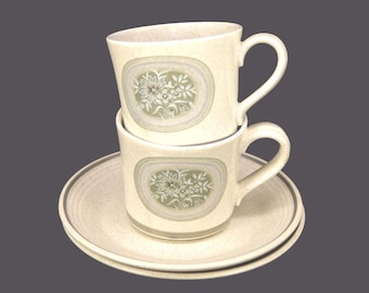 Vintage Royal Doulton Earthflower Cup and Saucer Set: Lambethware England. 2 sets.