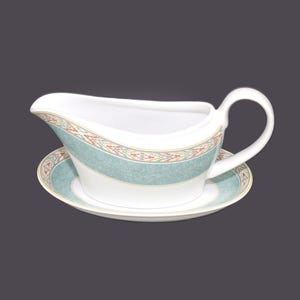 Wedgwood Aztec gravy boat with under-plate. Wedgwood Home Collection made in Portugal.