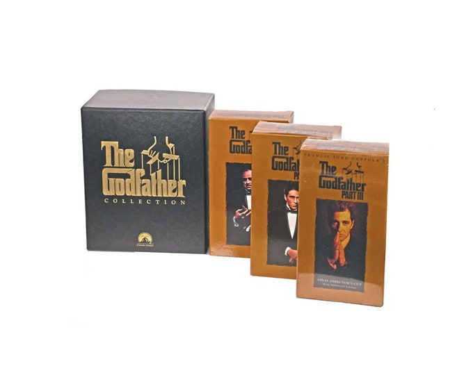 The Godfather Collection 1997 set of 6 VHS video tapes in sleeve. Paramount Home Video Canada. Gift for him. Gift for dad.