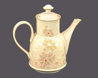 Denby Sandalwood six-cup stoneware coffee pot made in England.