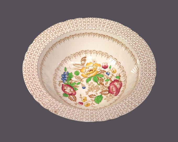 Myott Swing Time round rimmed vegetable serving bowl. Art-deco inspired tableware made in England.
