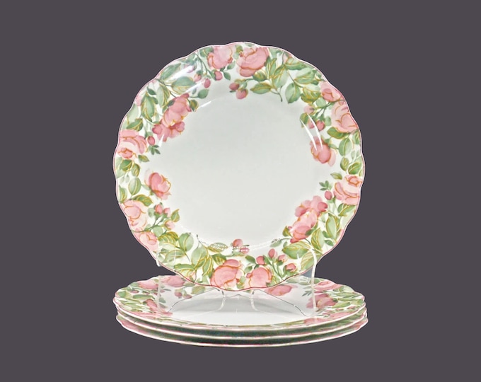 Four Nikko Precious 9303 large dinner plates made in Japan. Flaw (see below).