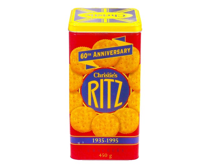 Ritz Crackers 1995 60th Anniversary Tin. Christie's advertising. English | French tin.