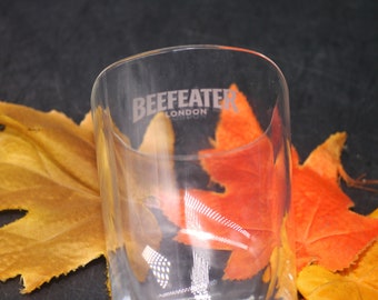 Beefeater London Dry Gin Tom Collins glass. Etched-glass branding.