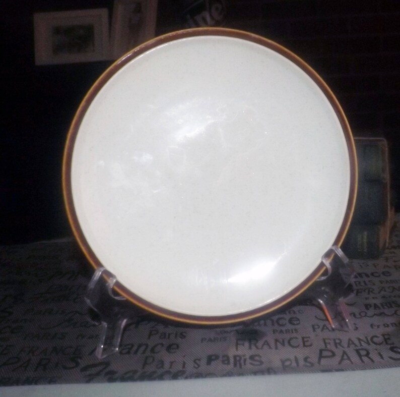 brown ridged edge. side plate Vintage Mikasa Japan Natural Beauty C9000 salad Speckled ground 1970s