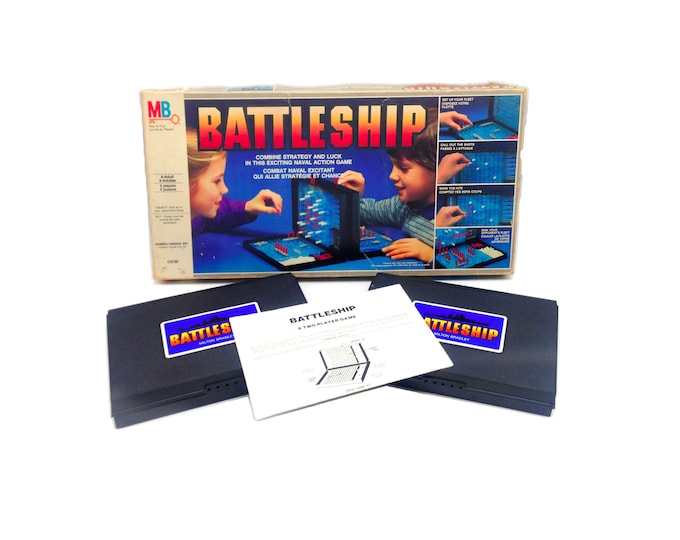 Battleship board game published Milton Bradley 1984 game C4730. Made in Canada. Incomplete (see below).
