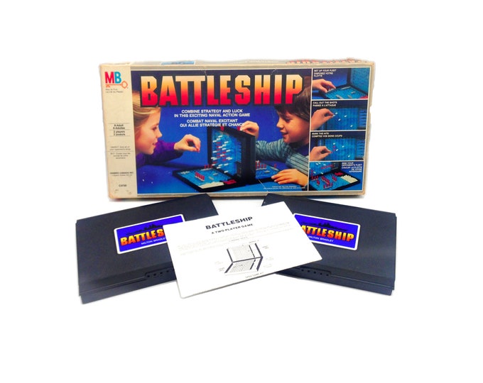 Battleship board game published Milton Bradley 1984 game C4730. Made in Canada. Incomplete (see below).