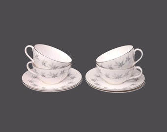 Four Royal Doulton Kimberly H4961 cup and saucer sets made in England.