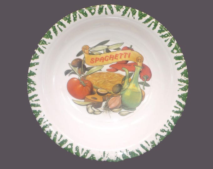 Vintage CMS Italy Spaghetti individual pasta bowl: Hand-Painted Vegetable Design. Flaw.