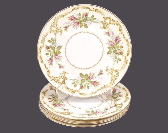 Five Narumi Rosebud bread plates made in Japan.