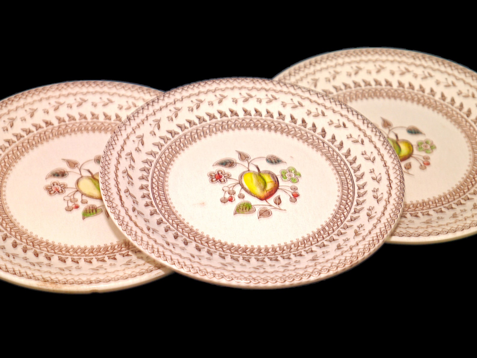 Three Johnson Brothers Fruit Sampler Bread Plates. Old Granite Etsy