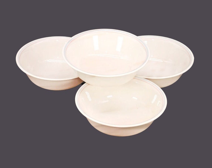 Four Corelle Corningware English Breakfast coupe cereal bowls made in USA.