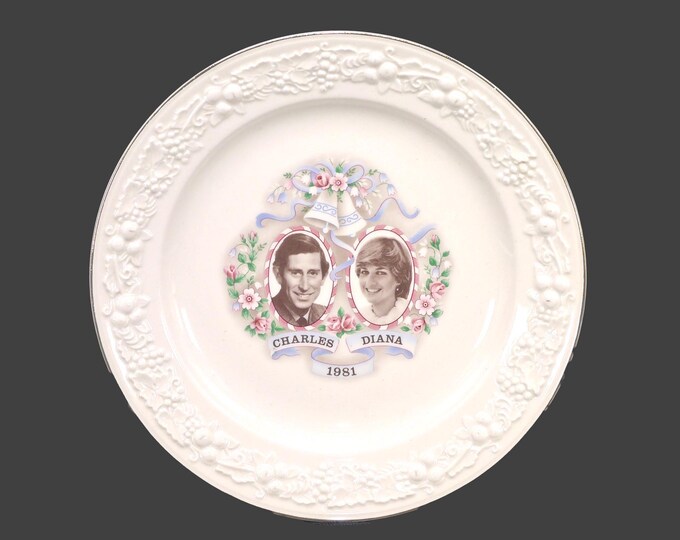 Commemorative plate 1981 Royal Wedding of Charles and Diana. Decorated by Creemore China & Glass.